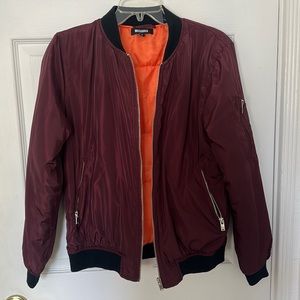 Maroon bomber jacket